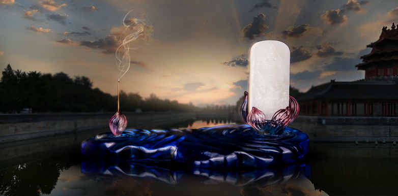 穆宇静 新疆和田白皮羊脂白玉籽玉牌子 佛会